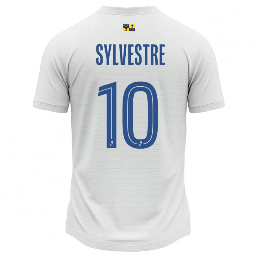 Danxen Mujer Camiseta Eddy Sylvestre #10 Blanco Azul 2ª Equipación 2025/26 La Camisa