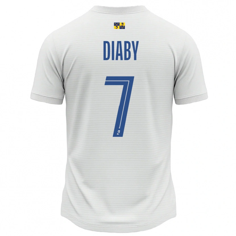 Danxen Mujer Camiseta Yadaly Diaby #7 Blanco Azul 2ª Equipación 2025/26 La Camisa