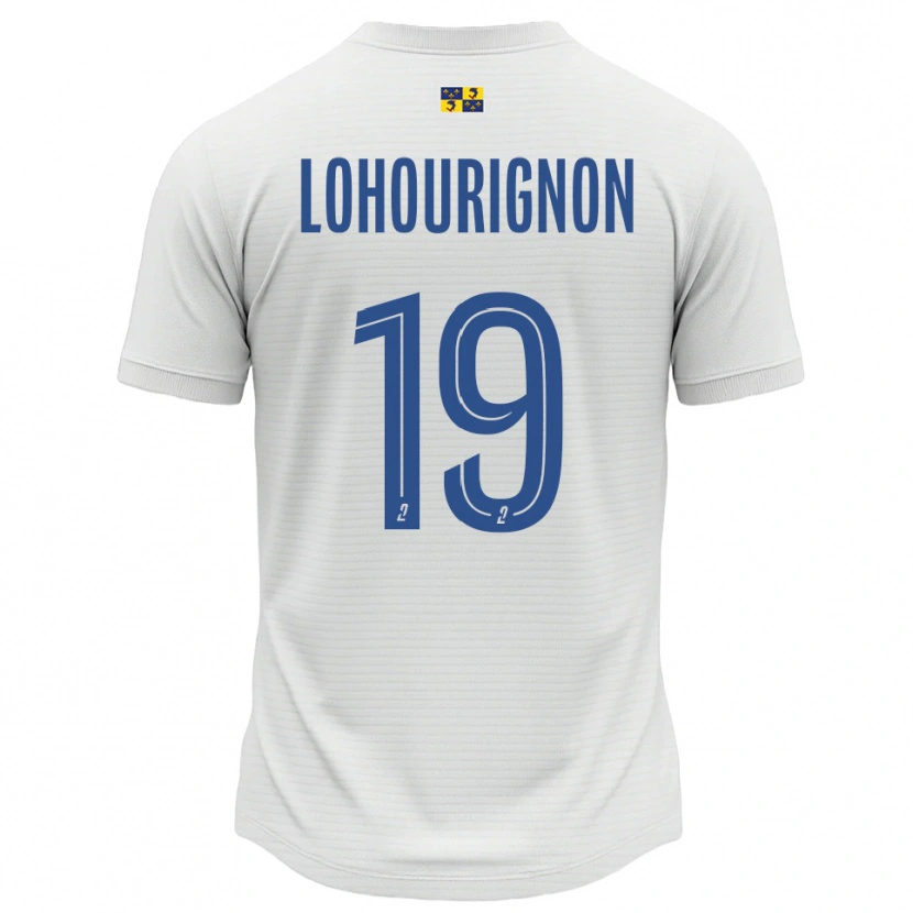 Danxen Mujer Camiseta Ndeye Lohourignon #19 Blanco Azul 2ª Equipación 2025/26 La Camisa
