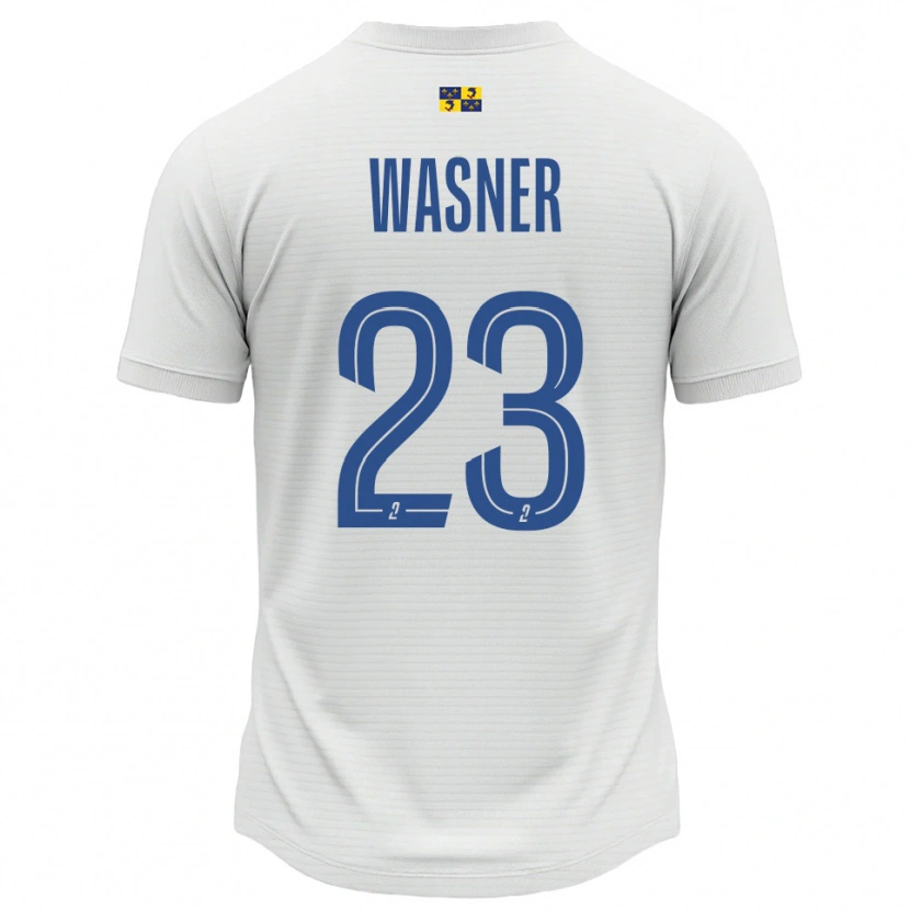 Danxen Mujer Camiseta Ophélie Wasner #23 Blanco Azul 2ª Equipación 2025/26 La Camisa