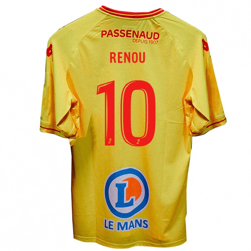 Danxen Mujer Camiseta Baptiste Renou #10 Amarillo 2ª Equipación 2025/26 La Camisa