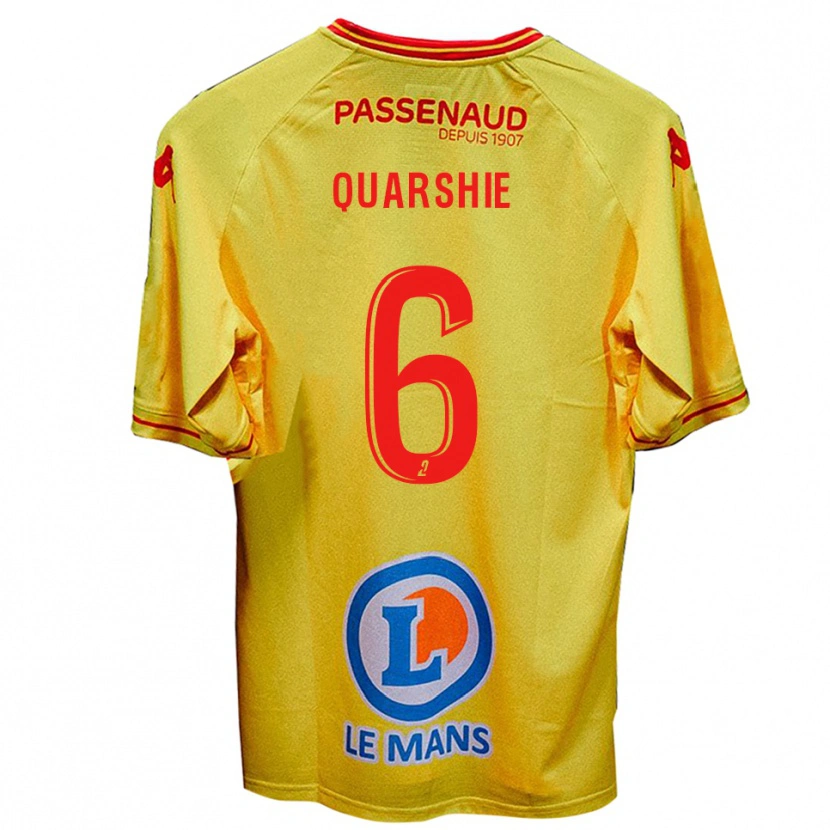 Danxen Mujer Camiseta Edwin Quarshie #6 Amarillo 2ª Equipación 2025/26 La Camisa