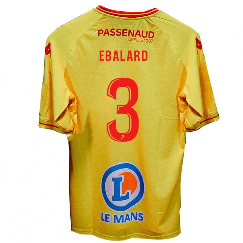 Danxen Mujer Camiseta Yannick Ebalard #3 Amarillo 2ª Equipación 2025/26 La Camisa