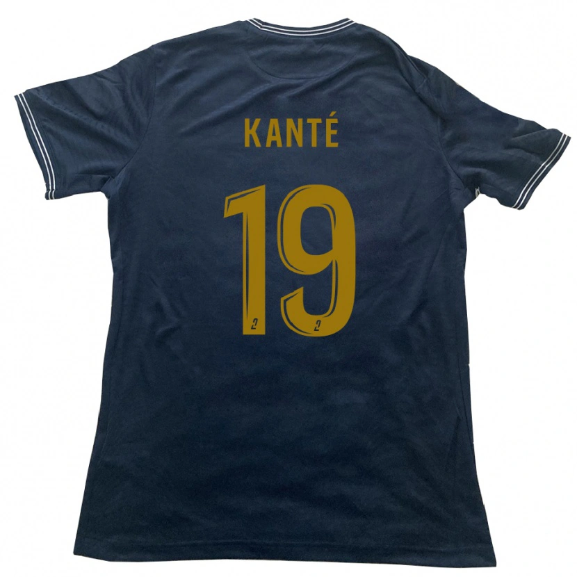 Danxen Mujer Camiseta Ousmane Kanté #19 Azul Marino Oro 2ª Equipación 2025/26 La Camisa