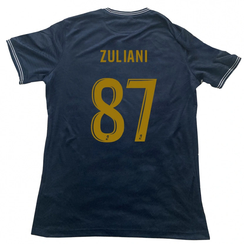 Danxen Mujer Camiseta Edhy Zuliani #87 Azul Marino Oro 2ª Equipación 2025/26 La Camisa