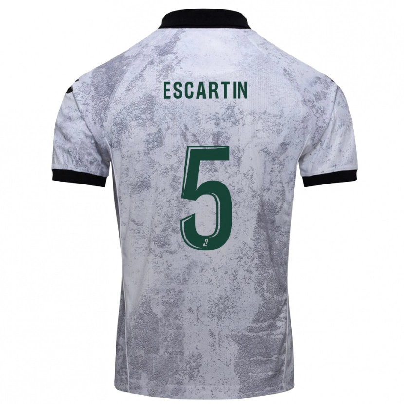 Danxen Mujer Camiseta Josué Escartin #5 Blanco Negro 2ª Equipación 2025/26 La Camisa
