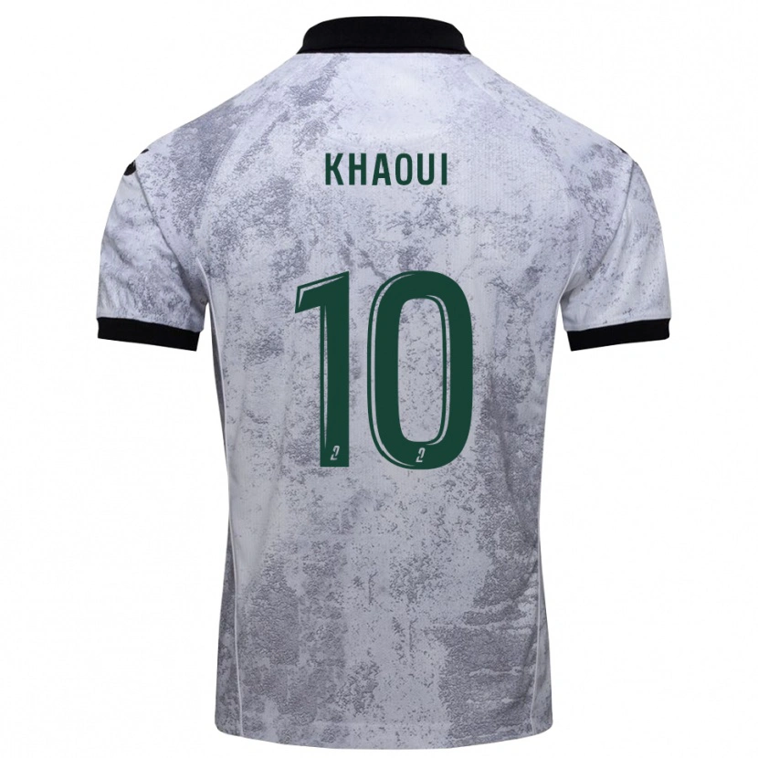 Danxen Mujer Camiseta Saîf-Eddine Khaoui #10 Blanco Negro 2ª Equipación 2025/26 La Camisa