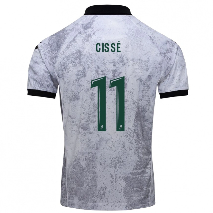 Danxen Mujer Camiseta Kemo Cissé #11 Blanco Negro 2ª Equipación 2025/26 La Camisa