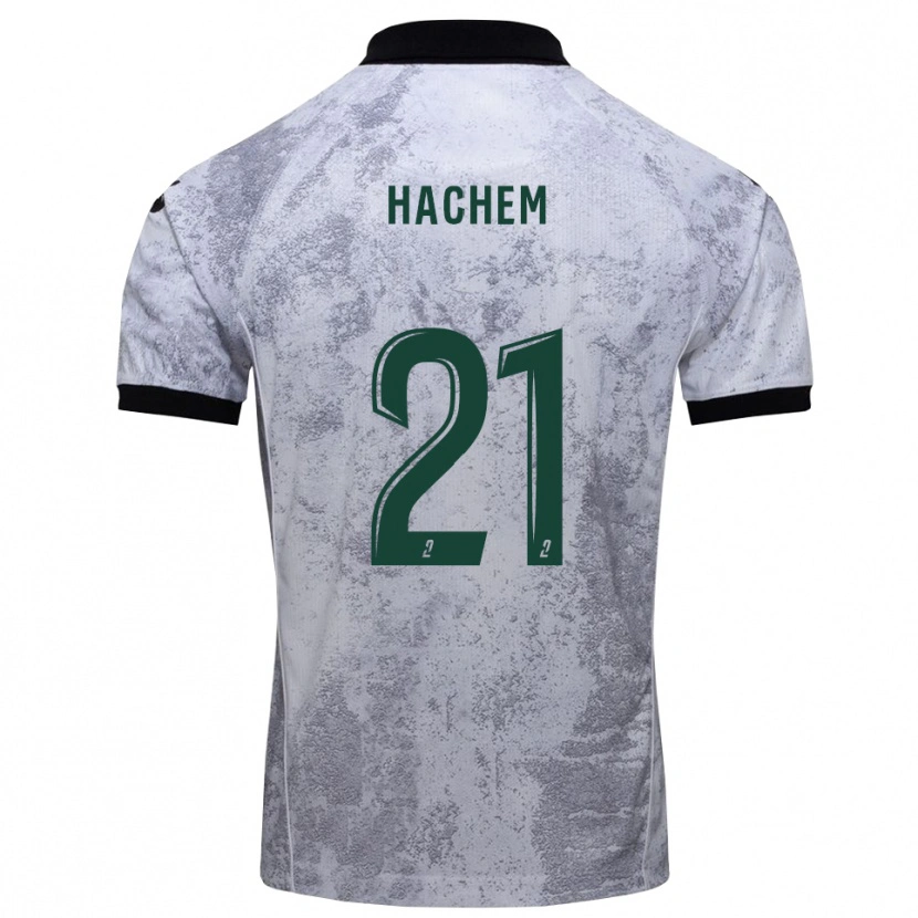 Danxen Mujer Camiseta Abdelsamad Hachem #21 Blanco Negro 2ª Equipación 2025/26 La Camisa