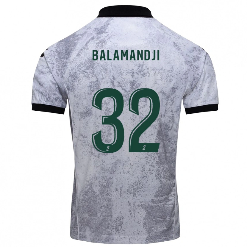 Danxen Mujer Camiseta Kossingou Balamandji #32 Blanco Negro 2ª Equipación 2025/26 La Camisa