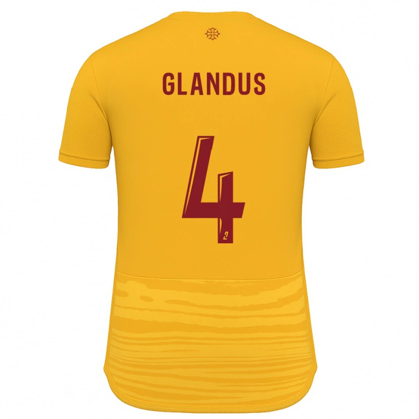 Danxen Mujer Camiseta Vincent Glandus #4 Naranja Borgoña 2ª Equipación 2025/26 La Camisa