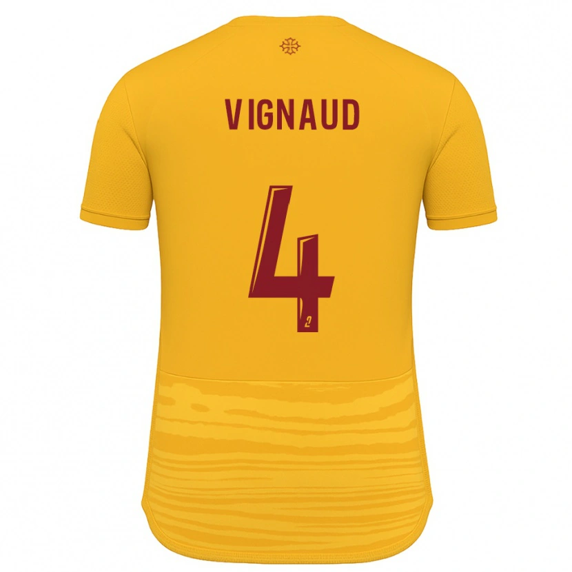 Danxen Mujer Camiseta Emile Vignaud #4 Naranja Borgoña 2ª Equipación 2025/26 La Camisa
