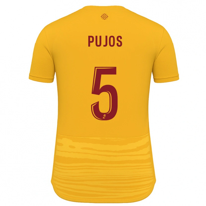 Danxen Mujer Camiseta Julien Pujos #5 Naranja Borgoña 2ª Equipación 2025/26 La Camisa