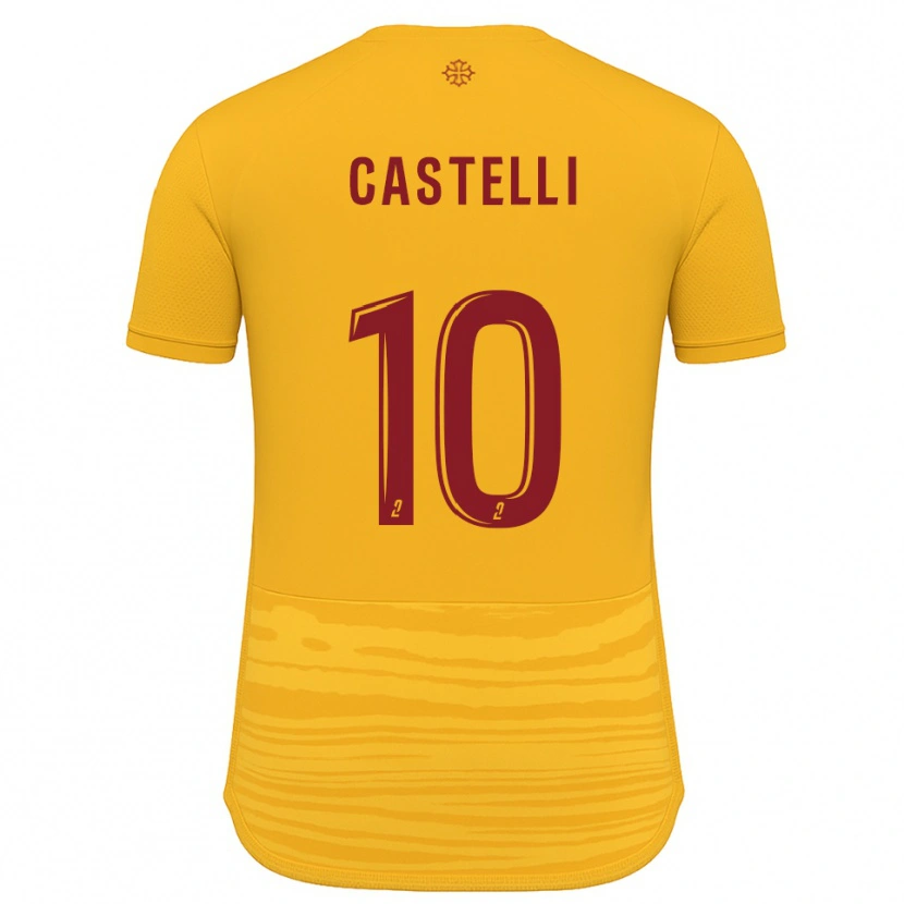 Danxen Mujer Camiseta Fabio Castelli #10 Naranja Borgoña 2ª Equipación 2025/26 La Camisa