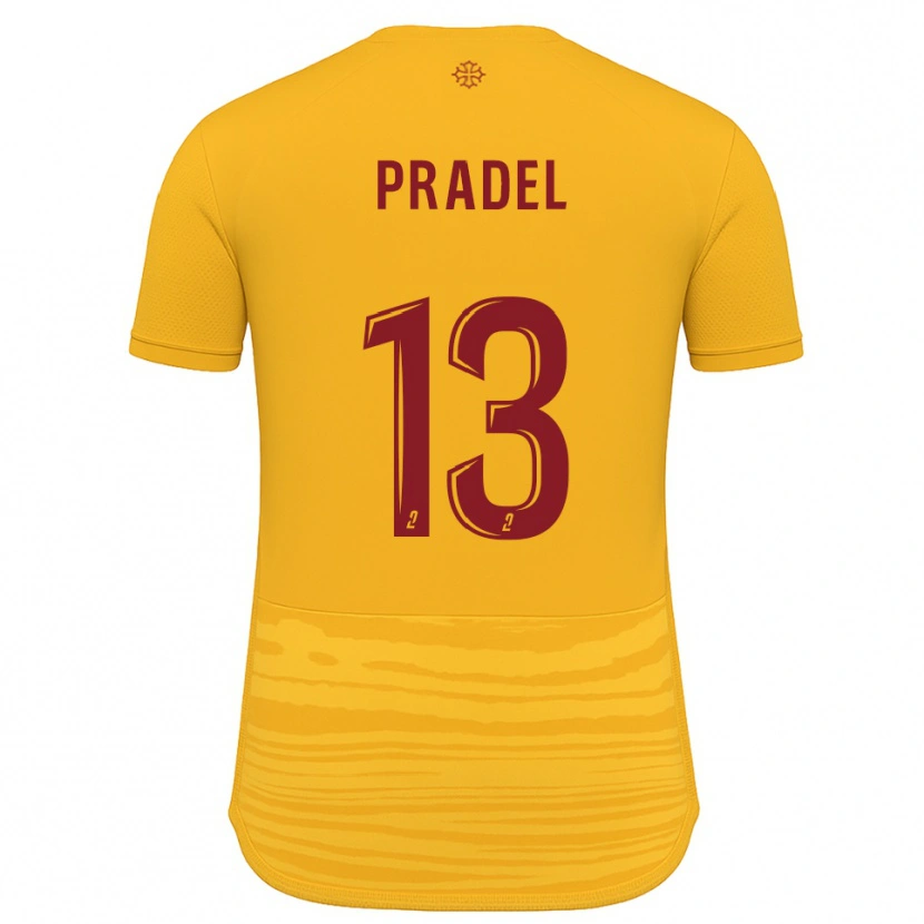 Danxen Mujer Camiseta Thibaut Pradel #13 Naranja Borgoña 2ª Equipación 2025/26 La Camisa