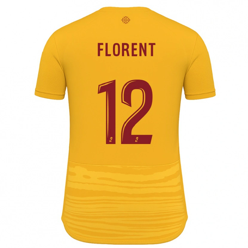 Danxen Mujer Camiseta Valentin Florent #12 Naranja Borgoña 2ª Equipación 2025/26 La Camisa