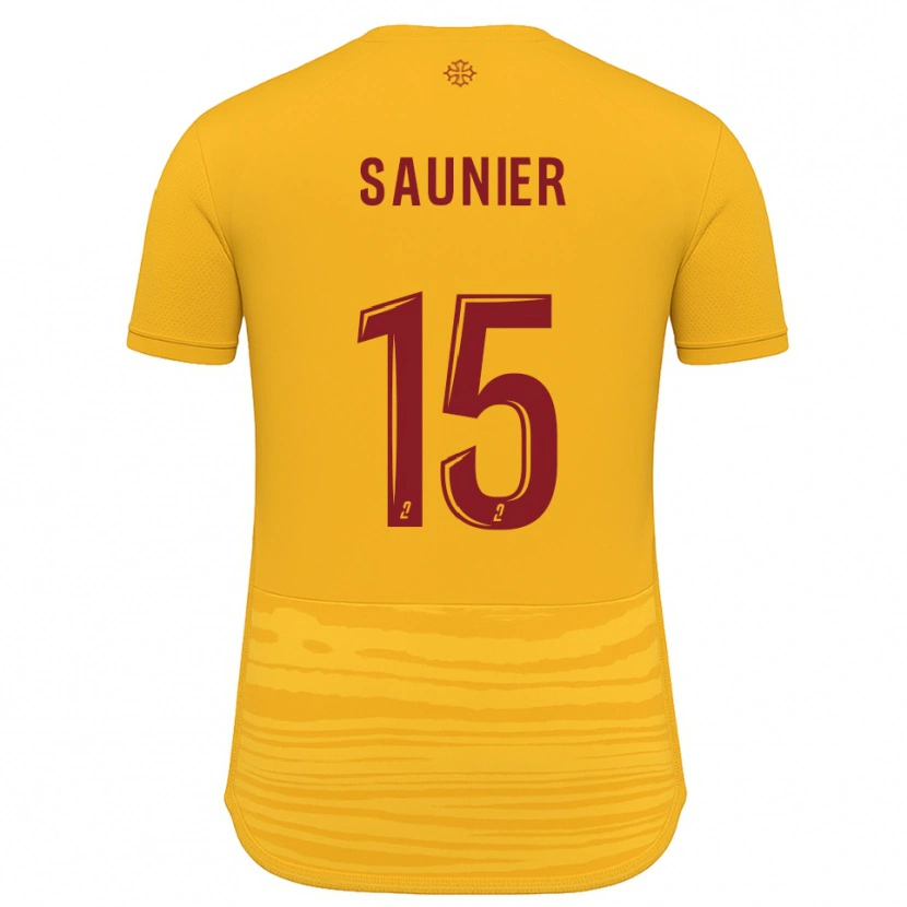 Danxen Mujer Camiseta Océane Saunier #15 Naranja Borgoña 2ª Equipación 2025/26 La Camisa