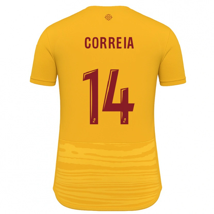 Danxen Mujer Camiseta Tiago Correia #14 Naranja Borgoña 2ª Equipación 2025/26 La Camisa