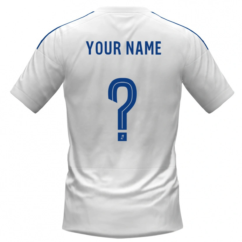 Danxen Mujer Camiseta Su Nombre #0 Blanco Azul 2ª Equipación 2025/26 La Camisa