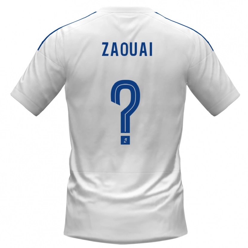 Danxen Mujer Camiseta Alexandre Zaouai #0 Blanco Azul 2ª Equipación 2025/26 La Camisa