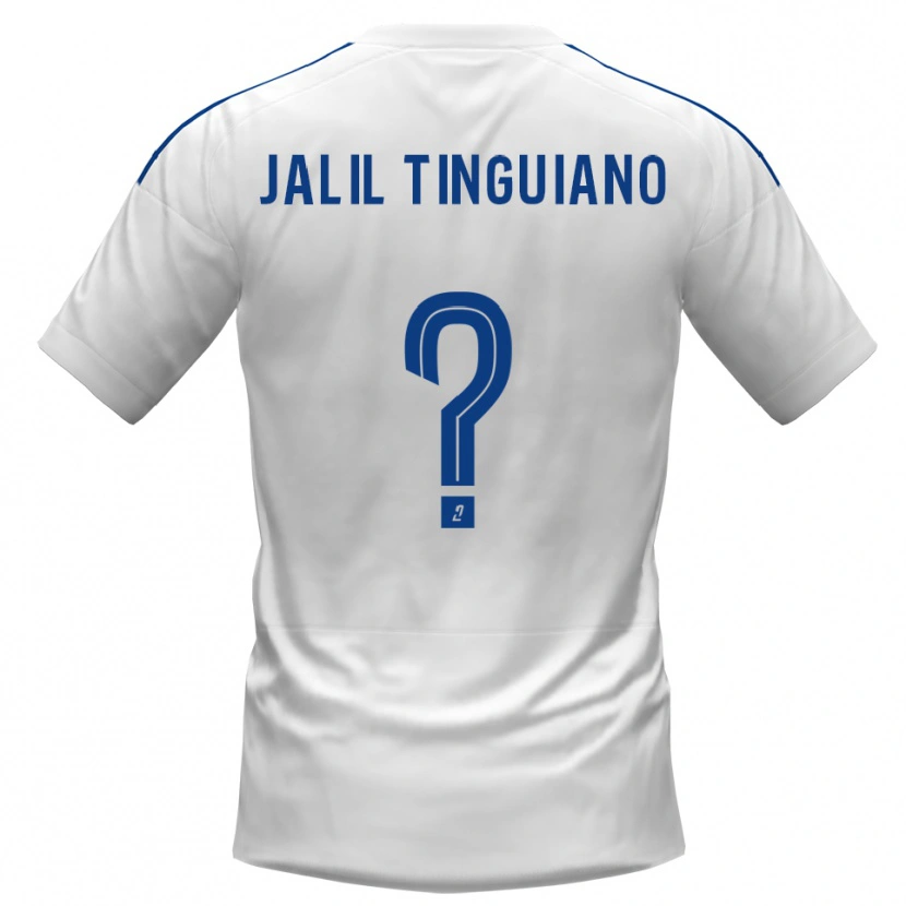 Danxen Mujer Camiseta Abdoul Jalil Tinguiano #0 Blanco Azul 2ª Equipación 2025/26 La Camisa