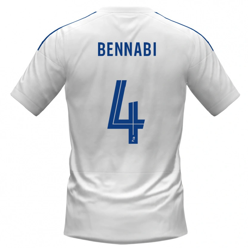 Danxen Mujer Camiseta Rayan Bennabi #4 Blanco Azul 2ª Equipación 2025/26 La Camisa