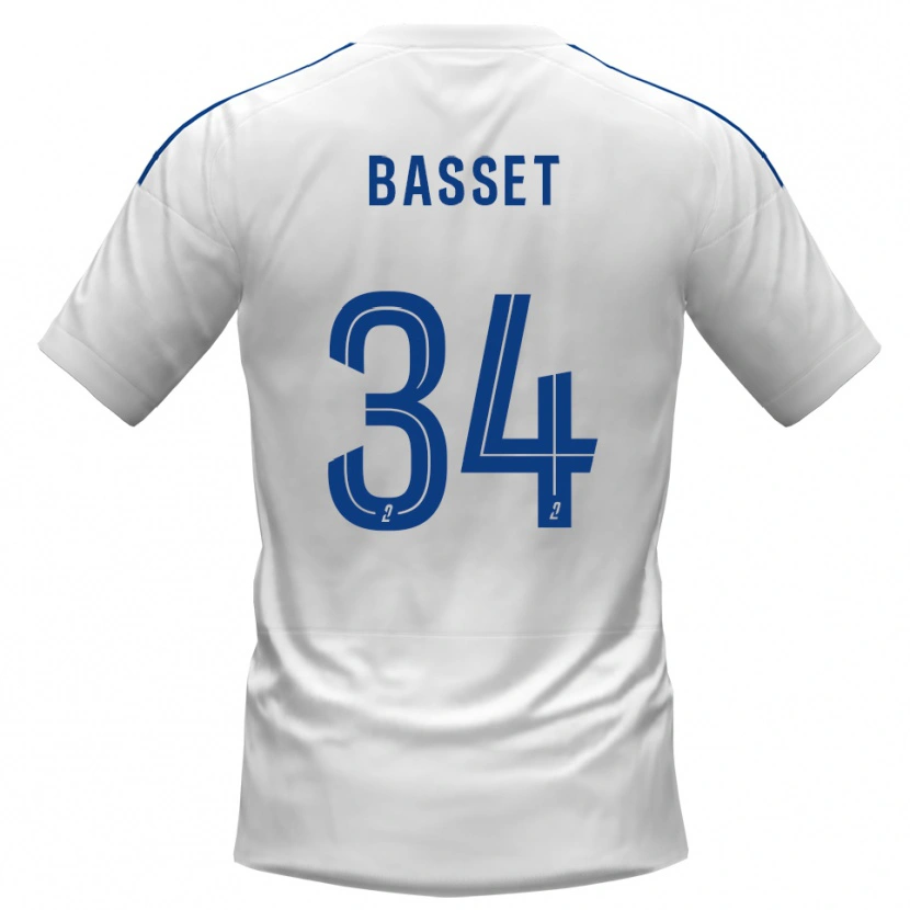 Danxen Mujer Camiseta Donovan Basset #34 Blanco Azul 2ª Equipación 2025/26 La Camisa