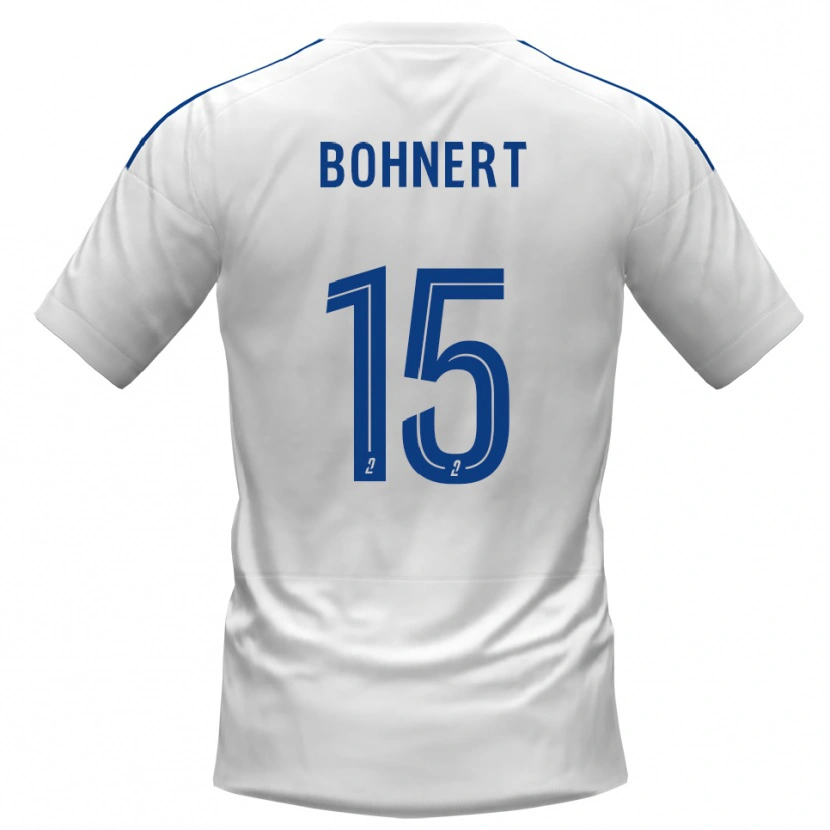 Danxen Mujer Camiseta Florian Bohnert #15 Blanco Azul 2ª Equipación 2025/26 La Camisa