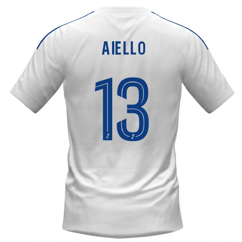 Danxen Mujer Camiseta Nicolas Aiello #13 Blanco Azul 2ª Equipación 2025/26 La Camisa