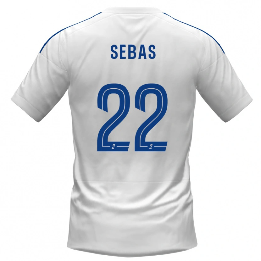 Danxen Mujer Camiseta Jérémy Sebas #22 Blanco Azul 2ª Equipación 2025/26 La Camisa