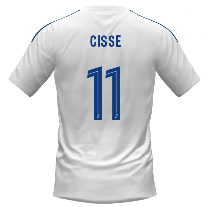Danxen Mujer Camiseta Lamine Cissé #11 Blanco Azul 2ª Equipación 2025/26 La Camisa