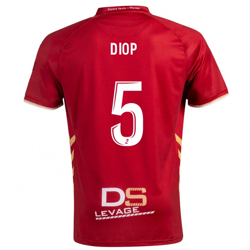 Danxen Mujer Camiseta Aaron Diop #5 Borgoña Oro 2ª Equipación 2025/26 La Camisa