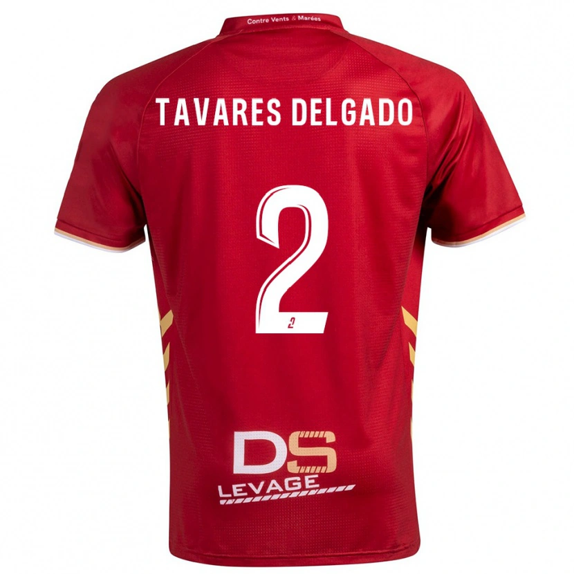 Danxen Mujer Camiseta Rony Tavares Delgado #2 Borgoña Oro 2ª Equipación 2025/26 La Camisa
