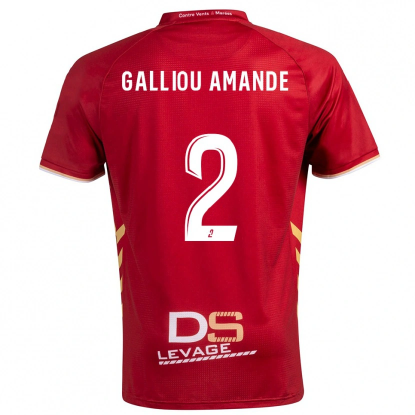 Danxen Mujer Camiseta Noa Galliou Amande #2 Borgoña Oro 2ª Equipación 2025/26 La Camisa