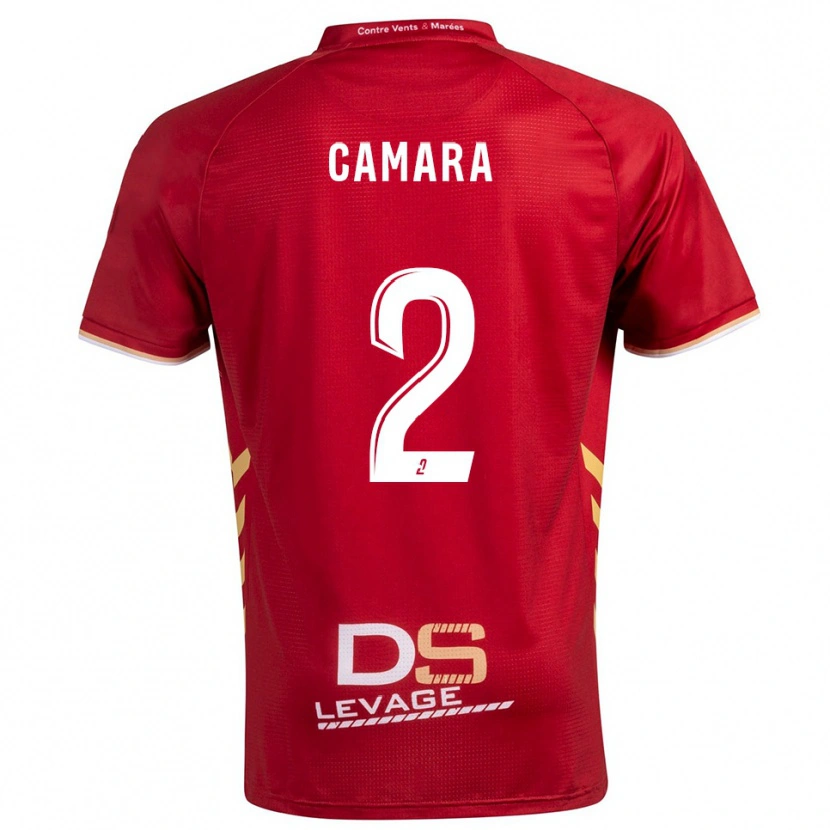 Danxen Mujer Camiseta Sékou Camara #2 Borgoña Oro 2ª Equipación 2025/26 La Camisa