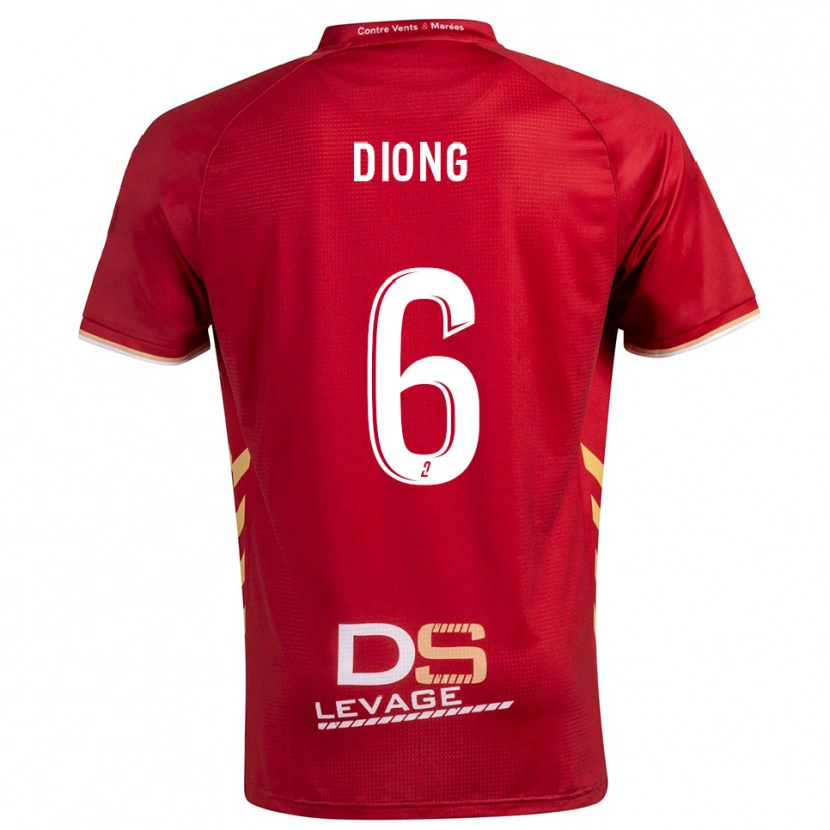 Danxen Mujer Camiseta Pape Diong #6 Borgoña Oro 2ª Equipación 2025/26 La Camisa