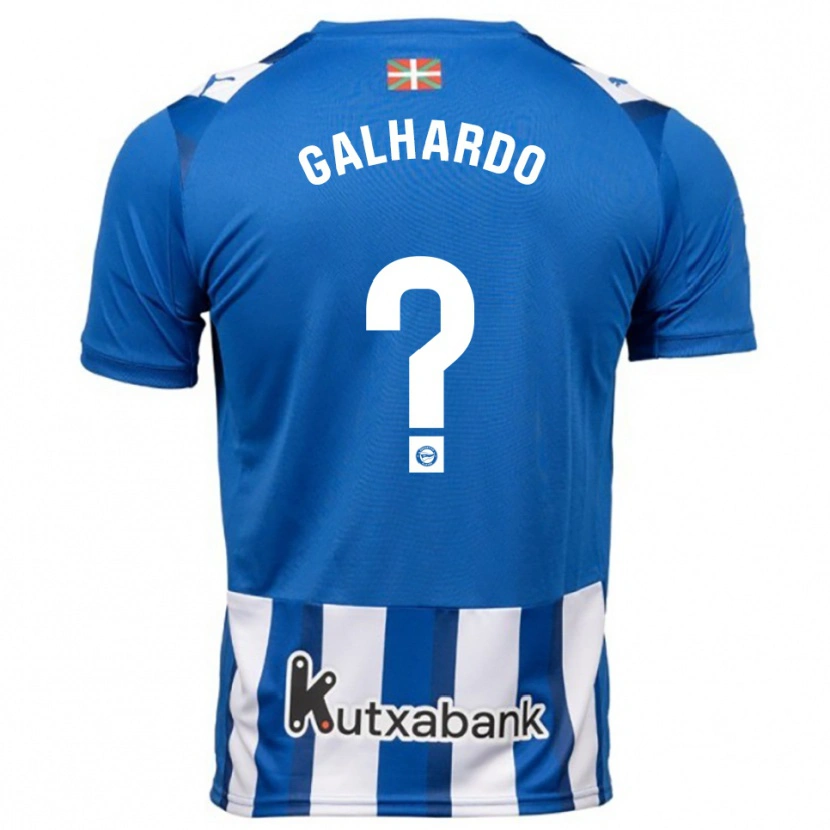 Danxen Niño Camiseta Tiago Galhardo #0 Azul Blanco 1ª Equipación 2025/26 La Camisa