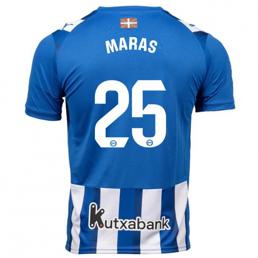 Danxen Niño Camiseta Nikola Maras #25 Azul Blanco 1ª Equipación 2025/26 La Camisa