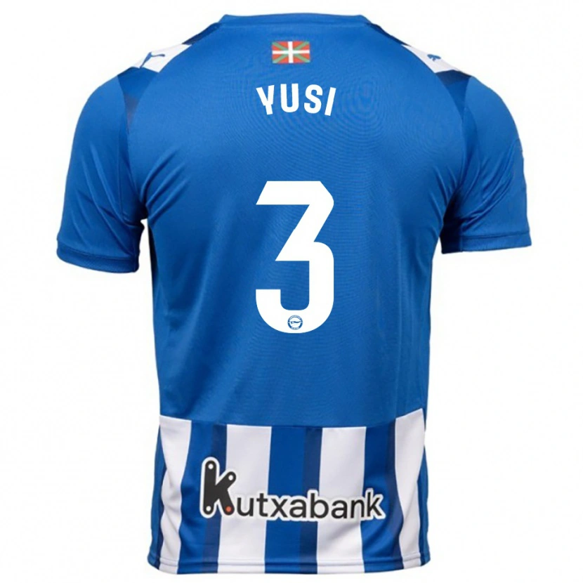 Danxen Niño Camiseta Youssef Enríquez #3 Azul Blanco 1ª Equipación 2025/26 La Camisa