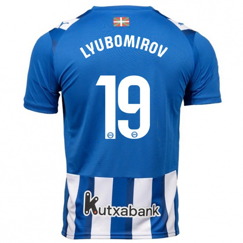 Danxen Niño Camiseta Daniel Lyubomirov #19 Azul Blanco 1ª Equipación 2025/26 La Camisa