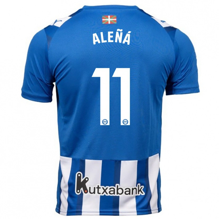 Danxen Niño Camiseta Carles Aleñá #11 Azul Blanco 1ª Equipación 2025/26 La Camisa