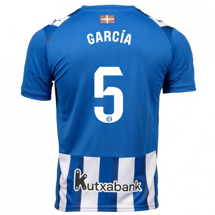 Danxen Niño Camiseta Álvaro García #5 Azul Blanco 1ª Equipación 2025/26 La Camisa