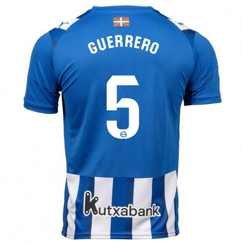 Danxen Niño Camiseta Ángel Guerrero #5 Azul Blanco 1ª Equipación 2025/26 La Camisa