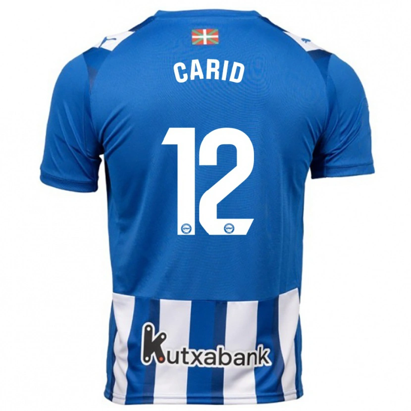 Danxen Niño Camiseta Andrea Carid #12 Azul Blanco 1ª Equipación 2025/26 La Camisa