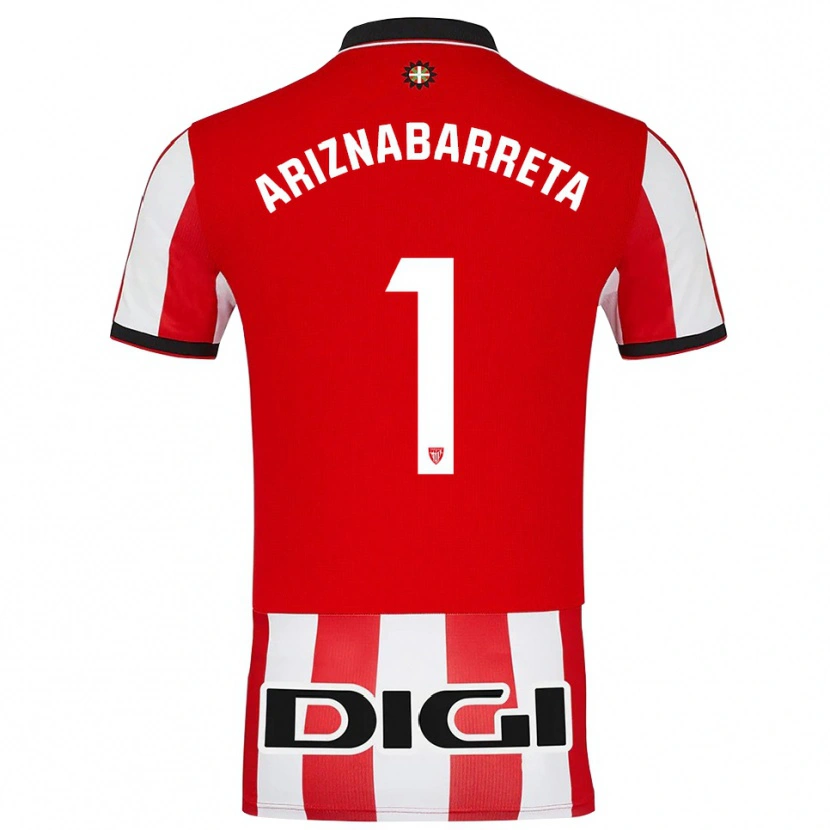 Danxen Niño Camiseta Oier Ariznabarreta #1 Rojo Blanco 1ª Equipación 2025/26 La Camisa