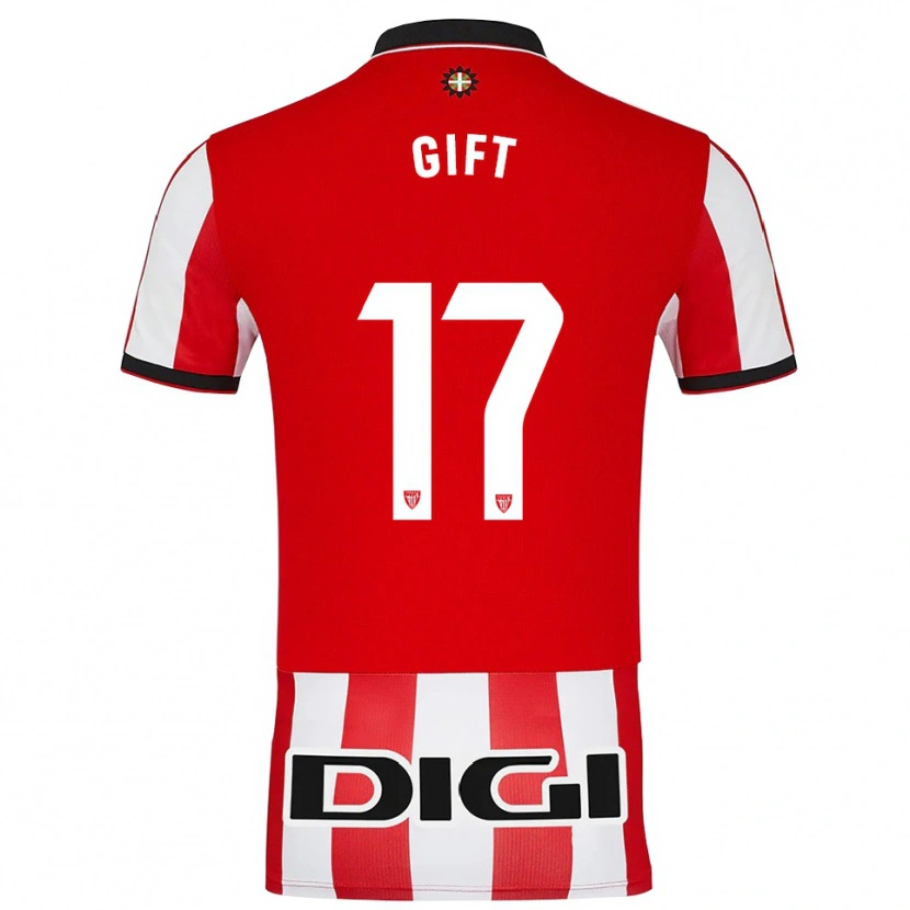 Danxen Niño Camiseta Elijah Gift #17 Rojo Blanco 1ª Equipación 2025/26 La Camisa