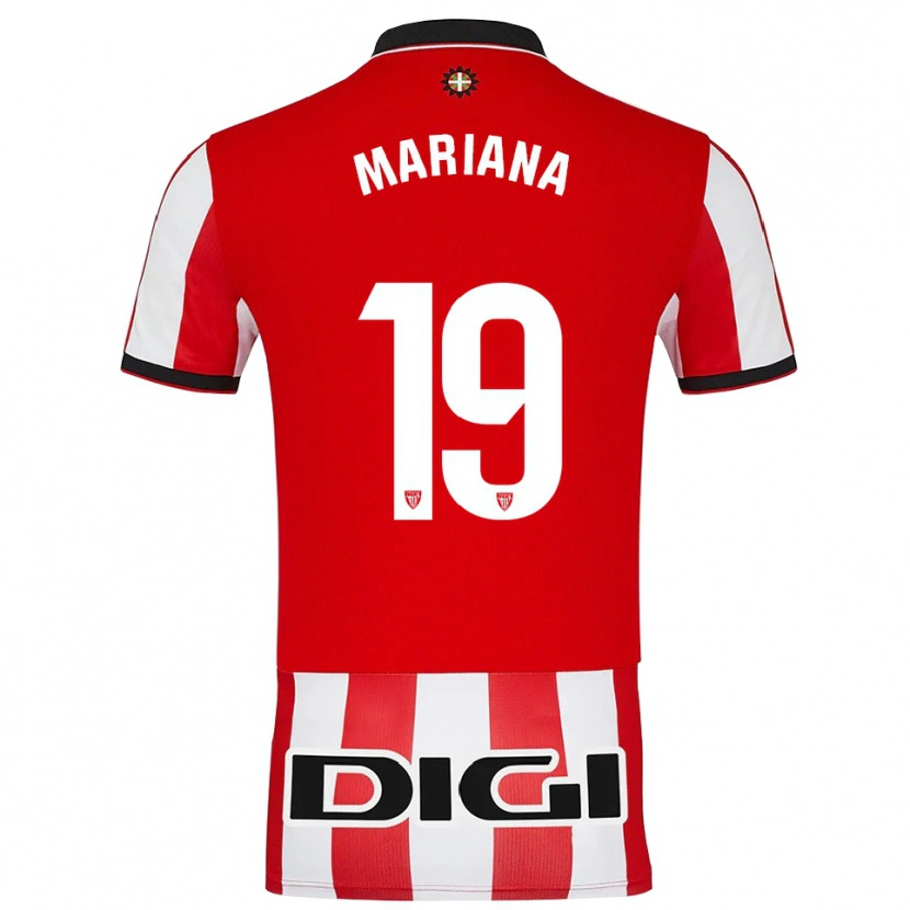 Danxen Niño Camiseta Mariana #19 Rojo Blanco 1ª Equipación 2025/26 La Camisa