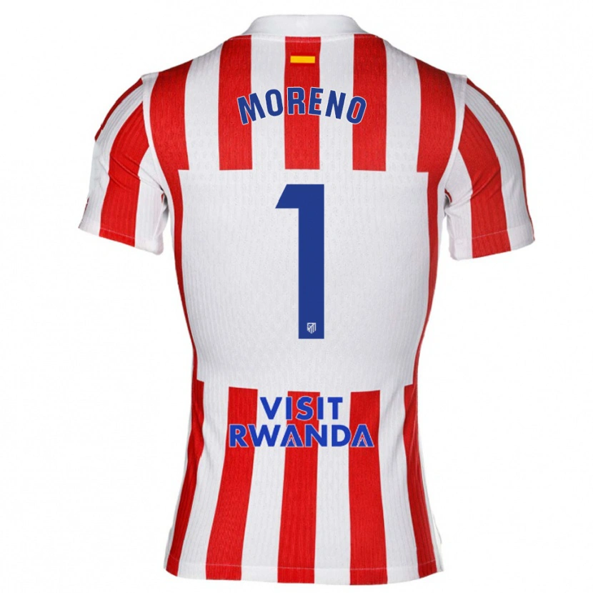 Danxen Niño Camiseta Álvaro Moreno #1 Rojo Blanco 1ª Equipación 2025/26 La Camisa