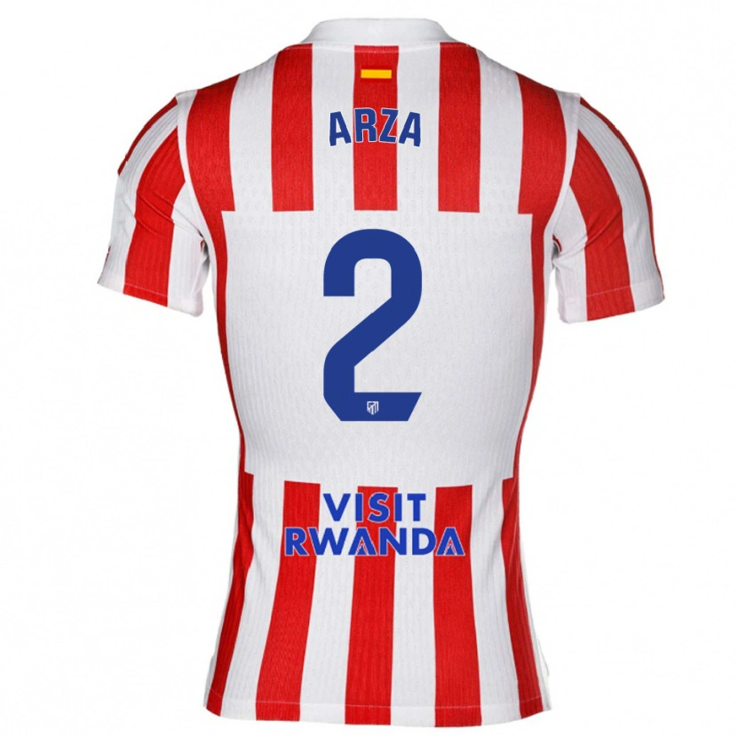 Danxen Niño Camiseta David Arza #2 Rojo Blanco 1ª Equipación 2025/26 La Camisa