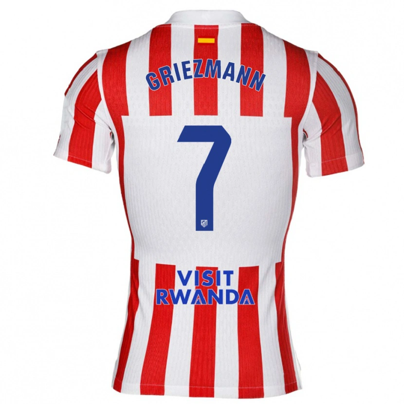 Danxen Niño Camiseta Antoine Griezmann #7 Rojo Blanco 1ª Equipación 2025/26 La Camisa
